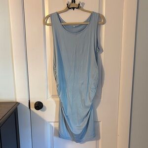 Light Blue Sleeveless Maternity Dress
